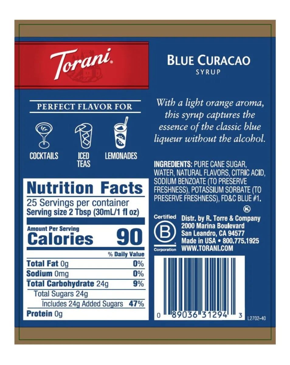 Torani | Blue Curacao 750ml