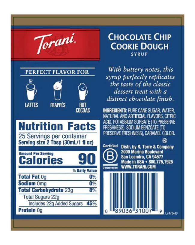 Torani | Chocolate Chip Cookie Dough 750m