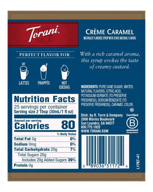 Torani | Cream Caramel 750ml