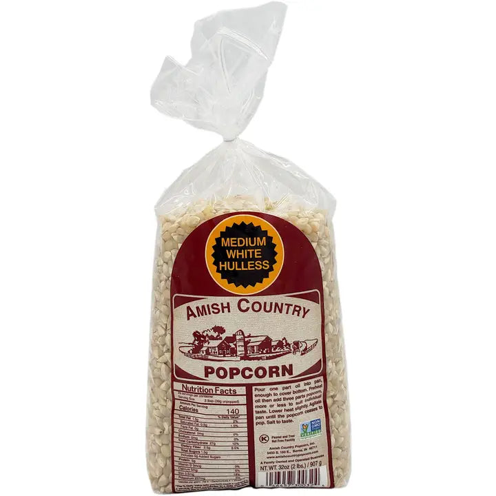 Medium White Hulless Popcorn