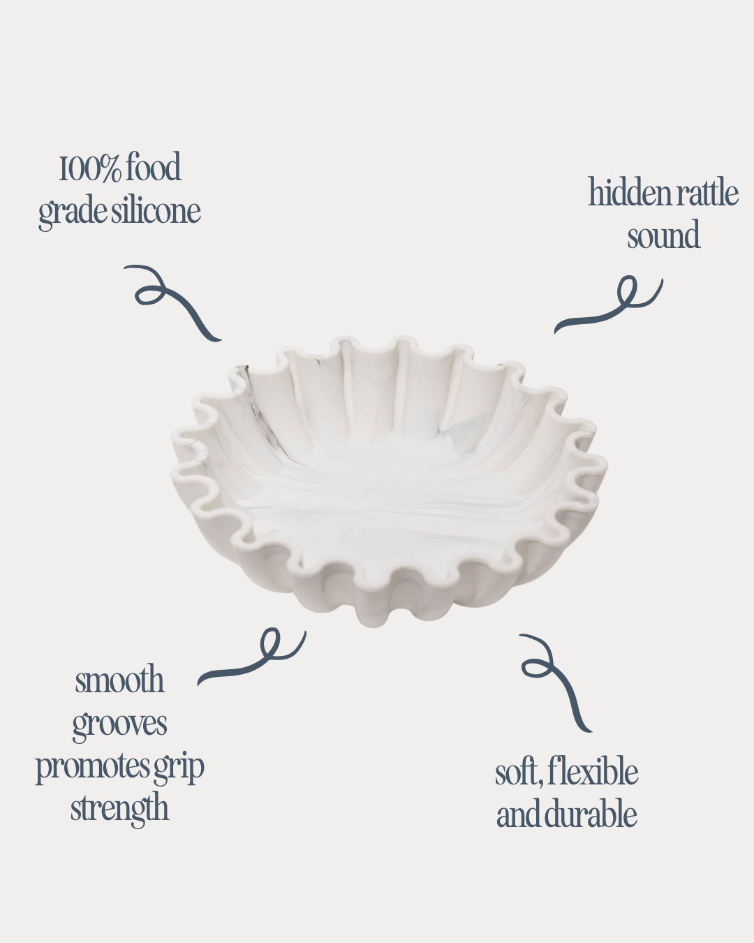 SCALLOPED RATTLE BOWL: White Marble