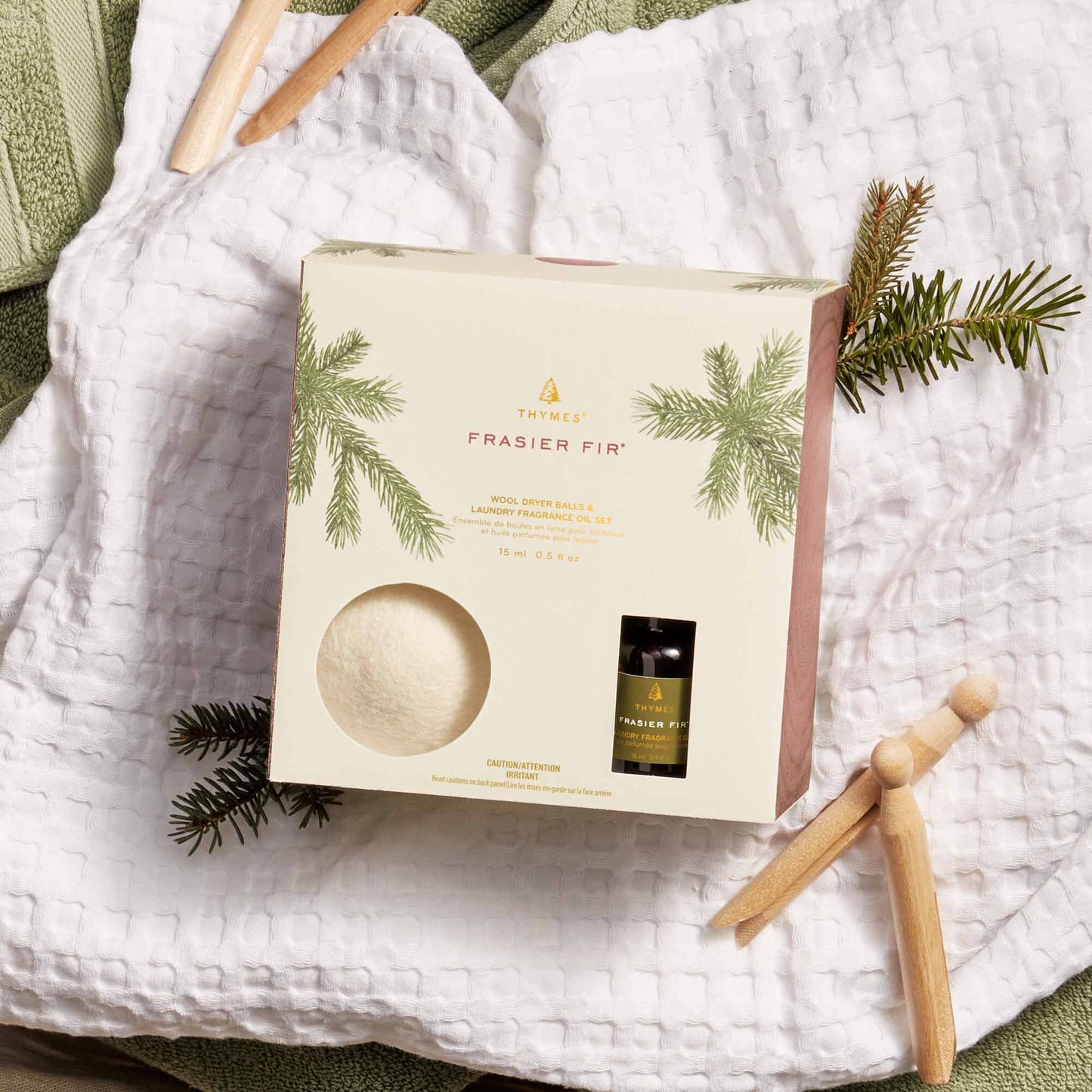 Frasier Fir Wool Dryer Balls & Laundry Fragrance Oil Set