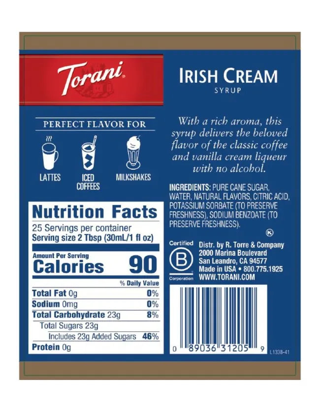 Torani | Irish Cream 750ml