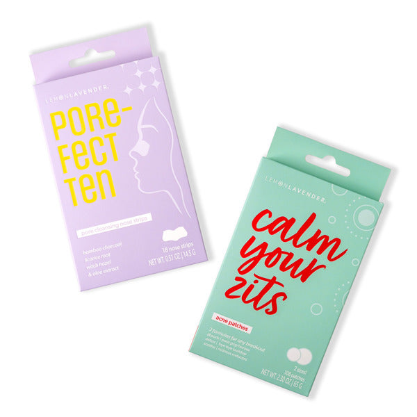 Lemon Lavender | Pore the Win Cleansing Nose Strips & Acne Patches