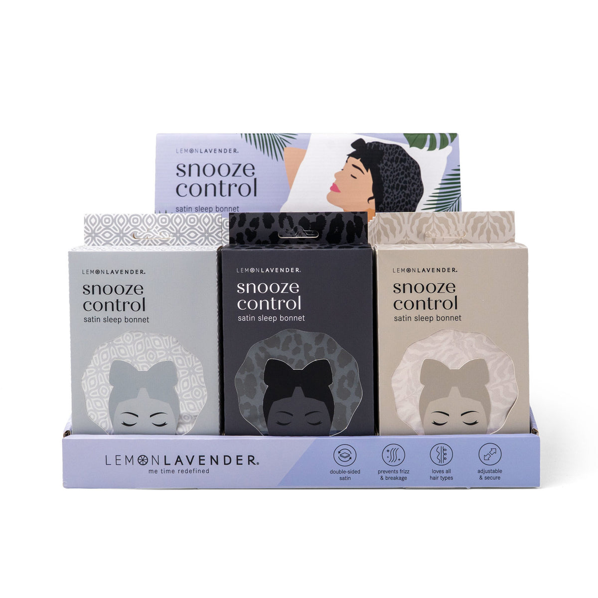 Lemon Lavender | Snooze Control Satin Sleep  Bonnet