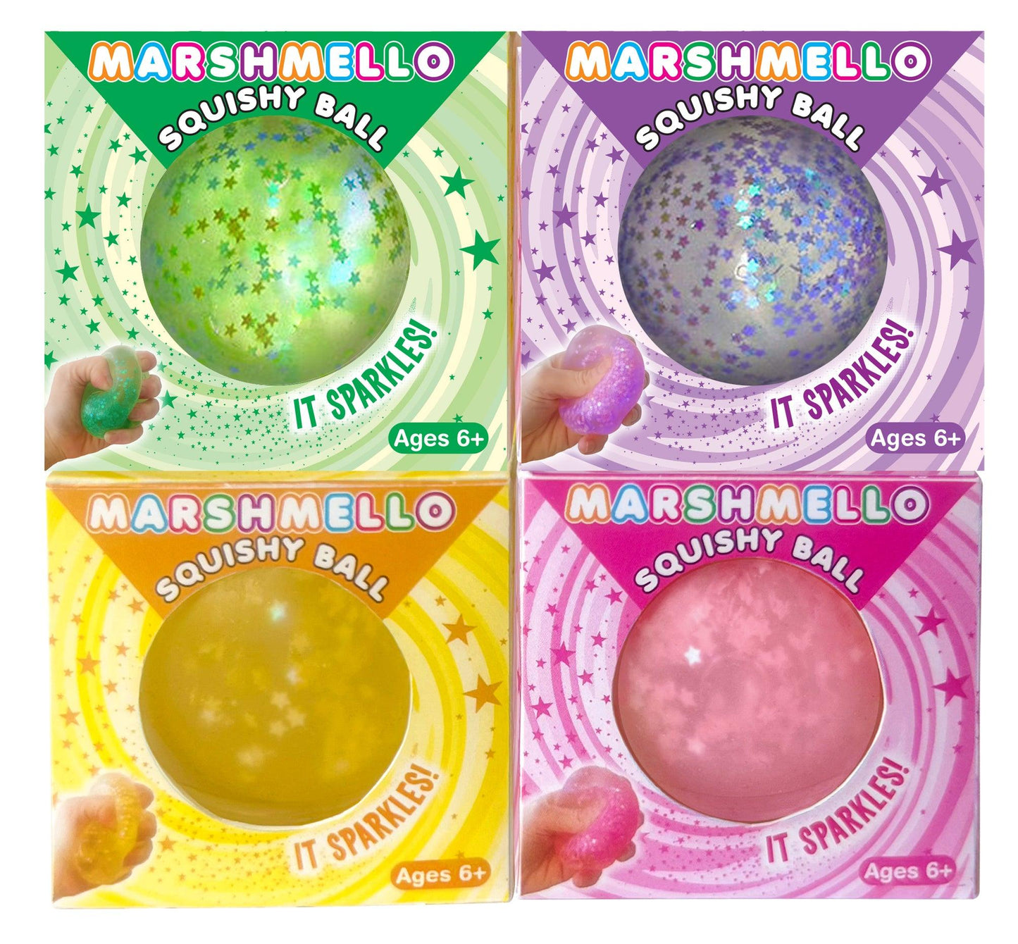 Marshmello Sparkle Squishy Ball