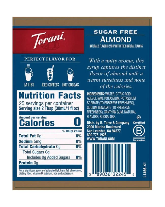Torani | Almond Sugar Free 750ml