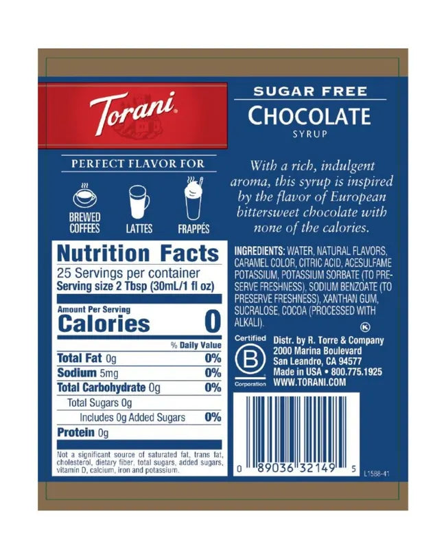 Torani | Chocolate Sugar Free 750ml (Copy)