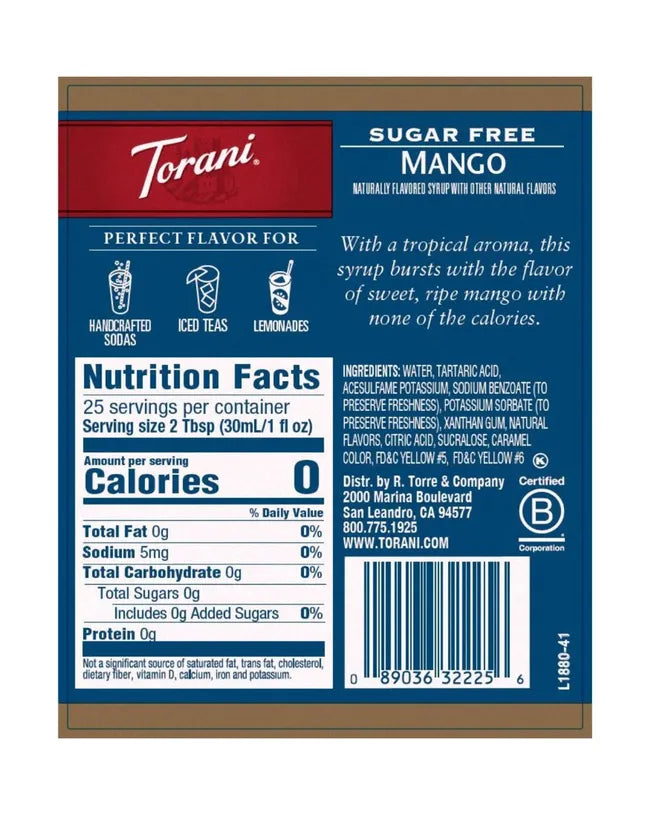 Torani | Mango Sugar Free 750ml