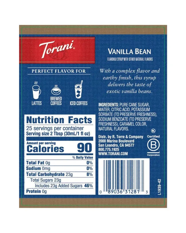 Torani | Vanilla Bean 750ml